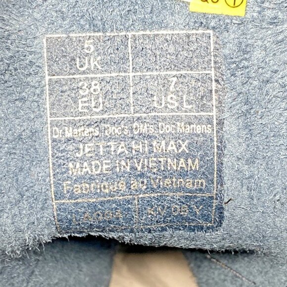 Dr. Martens Jetta Hi Max Metallic Leather Platform Boots Size 7 Women Deep Blue - Picture 8 of 8